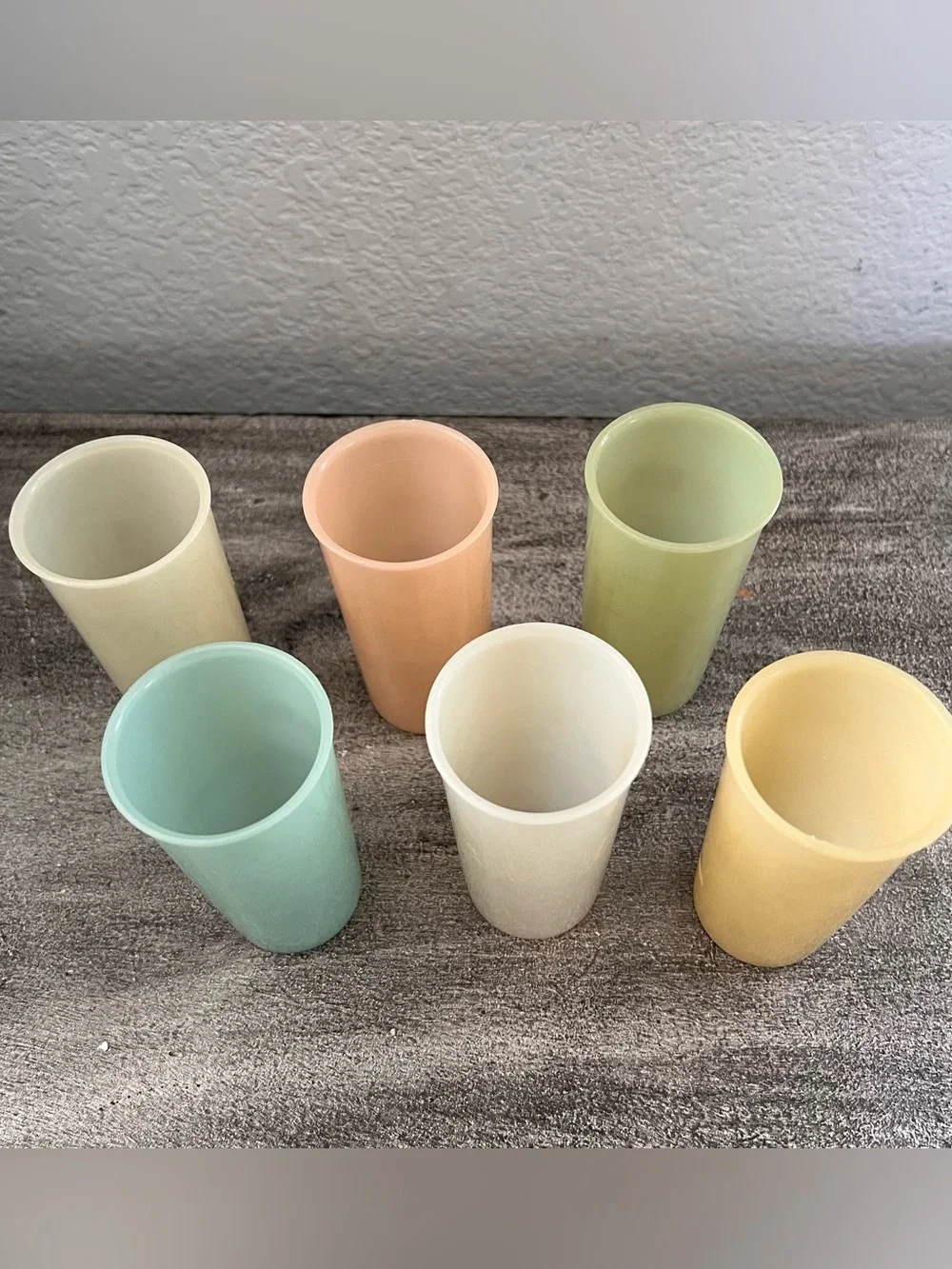 Vintage Set of 6 Retro 70s Tupperware Pastel 6oz Tumblers juice cups